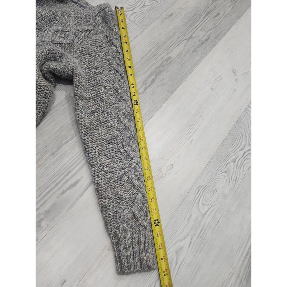 American Eagle Outfitters Wool Blend Marled Gray Cable Knit Sweater Dress - Picture 6 of 7
